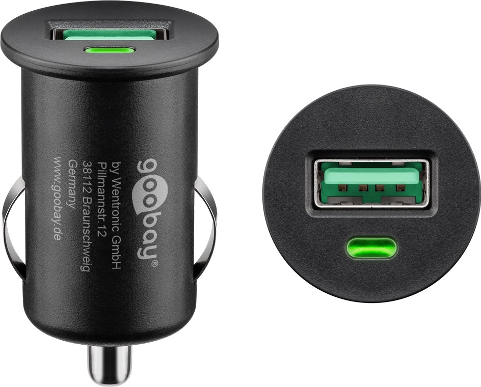 Quick Charge USB-Auto-Schnellladegerät - 18 W bei max. 2,4 A (12/24 V), 1xUSB, QC 3.0