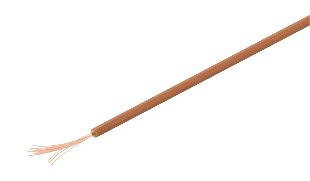 Kupferlitze isoliert - Farbversion Braun - 1-adrig; mehrdrahtig (18 x 0,1 mm) Kupferlitze isoliert - Farbversion Braun - 1-adrig; mehrdrahtig (18 x 0,1 mm)