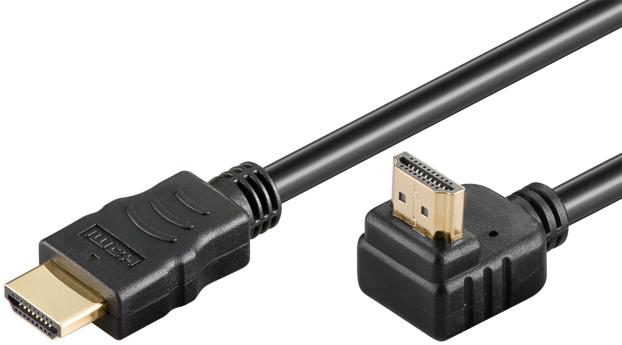 High-Speed-HDMI™-90°-Kabel mit Ethernet - Kabellänge 0.5 m - HDMI™-Stecker (Typ A) > HDMI™-Stecker (Typ A) 90°
