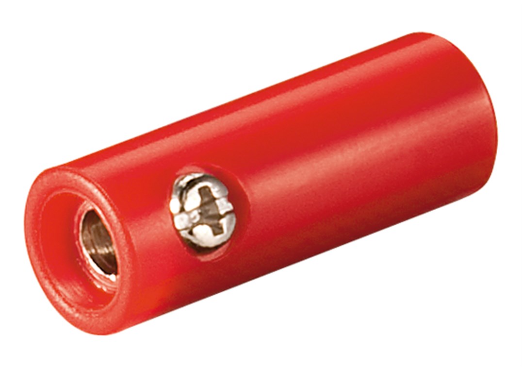 Bananen-Kupplung Bananen-Kupplung - Farbversion Rot - mit Schraubanschlüssen, Rot