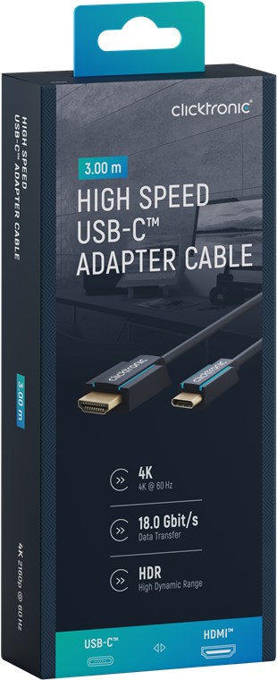 USB-C™-auf-HDMI™-Adapterkabel - Kabellänge 3 m - Premium-Kabel|USB-C™-Stecker HDMI™-Stecker|3,0 m|4K @ 60 Hz USB-C™-auf-HDMI™-Adapterkabel - Kabellänge 3 m - Premium-Kabel|USB-C™-Stecker HDMI™-Stecker|3,0 m|4K @ 60 Hz