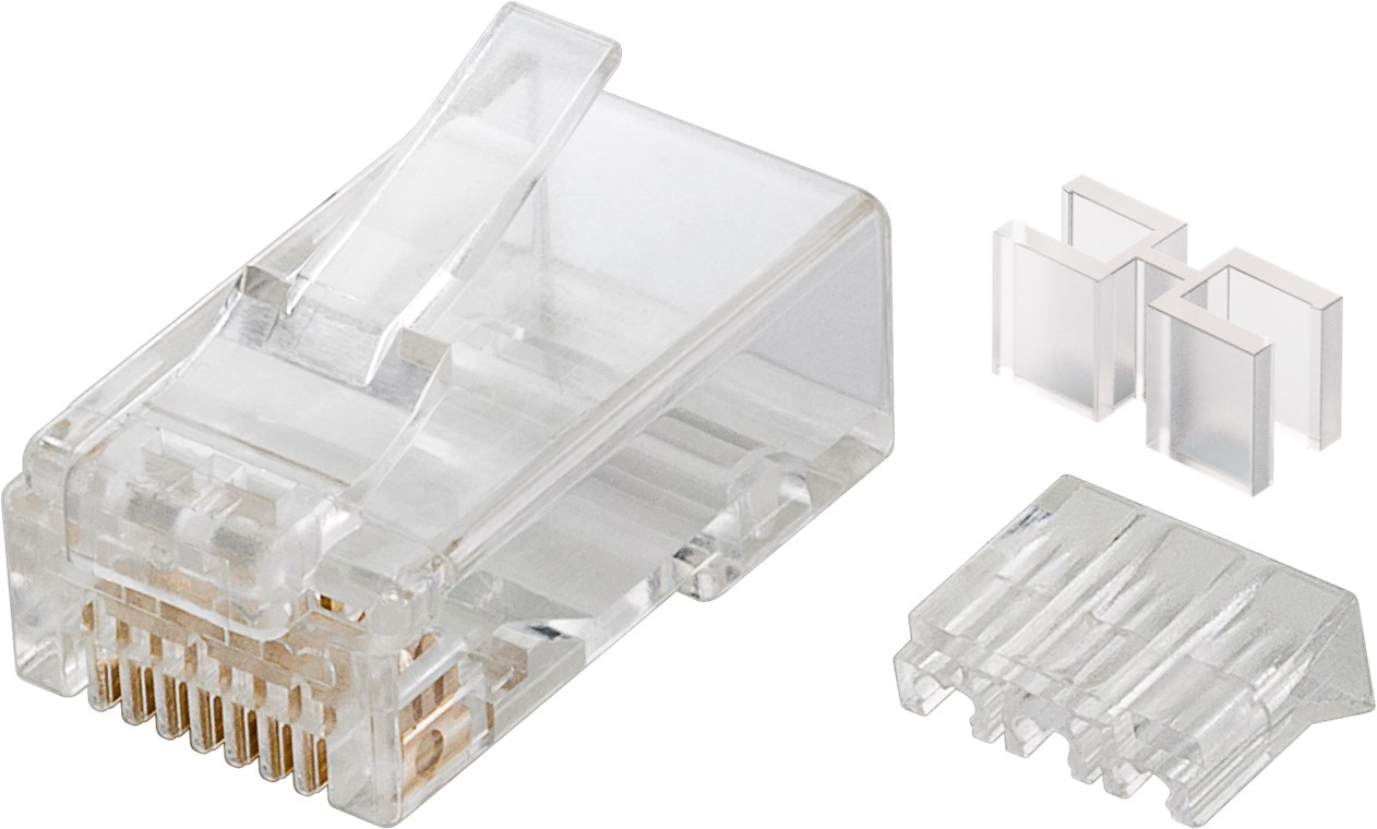 RJ45 Stecker, CAT 6A UTP ungeschirmt RJ45 Stecker, CAT 6A UTP ungeschirmt - für Rundkabel, mit Einfädelhilfe