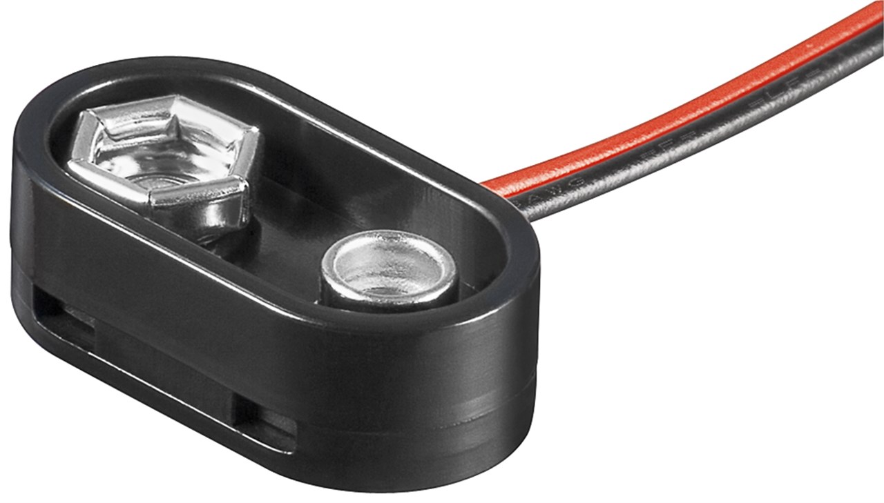 1x 9V Block Batteriehalter 1x 9V Block Batteriehalter - lose Kabelenden, wasserabweisend
