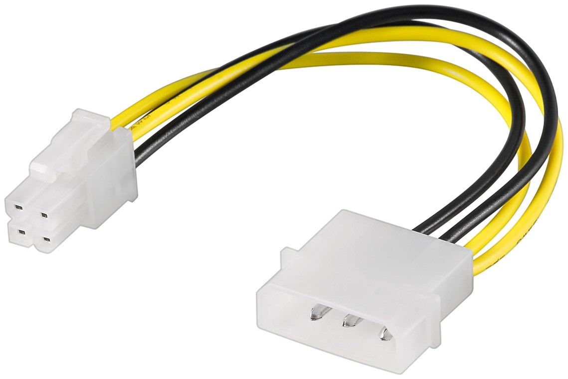 PC Stromkabel/Stromadapter, 5.25 Stecker zu ATX12 P4, 4 pin - Kabellänge 0.16 m - HDD/5,25 Zoll-Stecker (4-Pin) > P4-Stecker