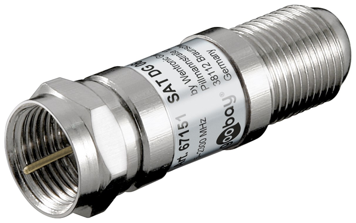 SAT Dämpfungsglied 6 dB - F-Stecker > F-Buchse