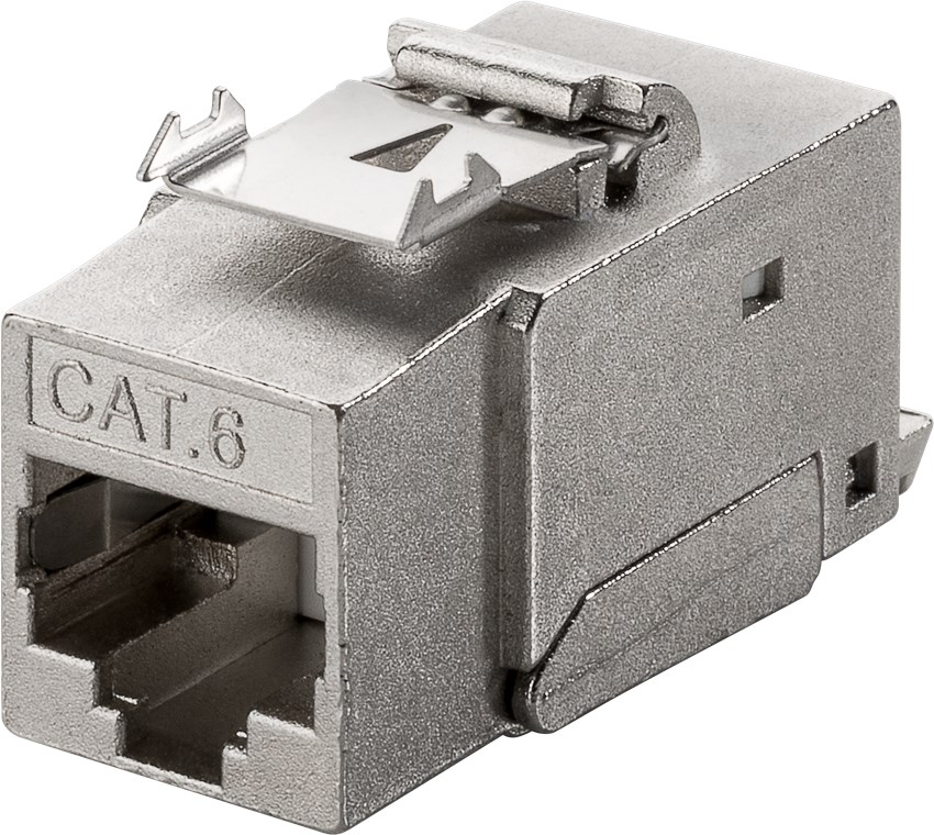 Keystone Modul RJ45 CAT 6, STP Keystone Modul RJ45 CAT 6, STP - 17,0 mm breit, Krokodil-Typ, Klemmleiste für werkzeugfreie LSA-Montage, Snap-In-System