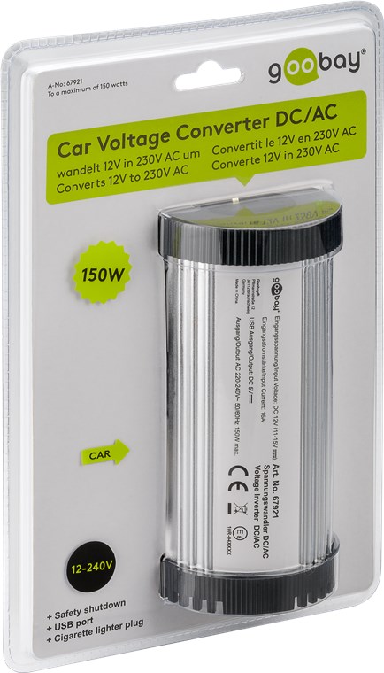 KFZ-Spannungswandler DC/AC - wandelt 12 V DC in 230 V AC um KFZ-Spannungswandler DC/AC - wandelt 12 V DC in 230 V AC um