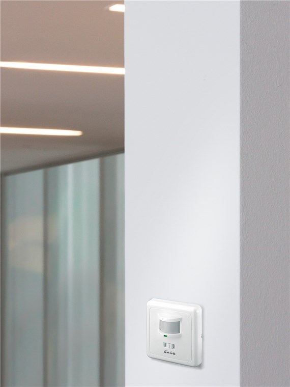 Infrarot-/Akustik-Bewegungsmelder - zur Unterputz-Wandmontage, 160° Erfassung, 9 m Reichweite, für innen geeignet (IP20) Infrarot-/Akustik-Bewegungsmelder - zur Unterputz-Wandmontage, 160° Erfassung, 9 m Reichweite, für innen geeignet (IP20)