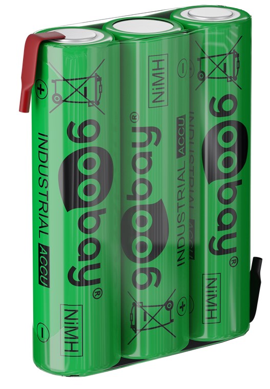 3x AAA (Micro) - 800 mAh 3x AAA (Micro) - 800 mAh - Lötfahne (Z), Nickel-Metallhydrid Akku (NiMH), 3,6 V