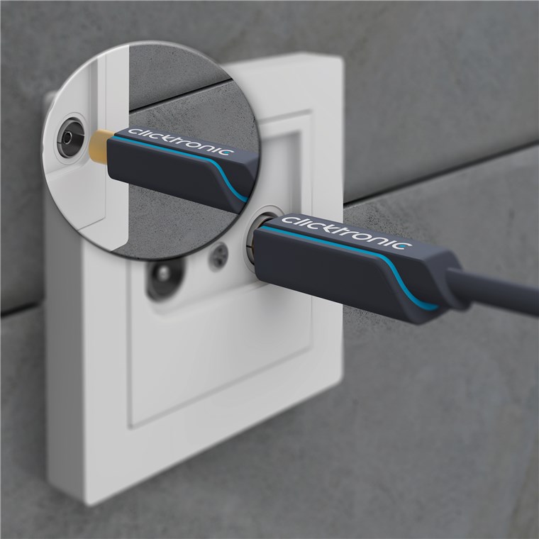 Koaxialkabel - Kabellänge 10 m - Premium-Kabel|Koaxial-Stecker Koaxial-Kupplung|10,0 m|> 95 dB