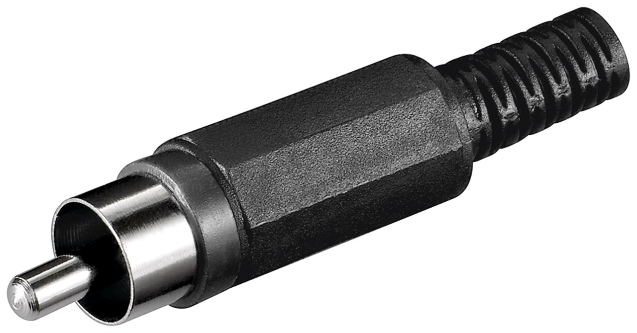 Cinch Stecker Cinch Stecker - Farbversion Schwarz - Plastikausführung mit Knickschutz