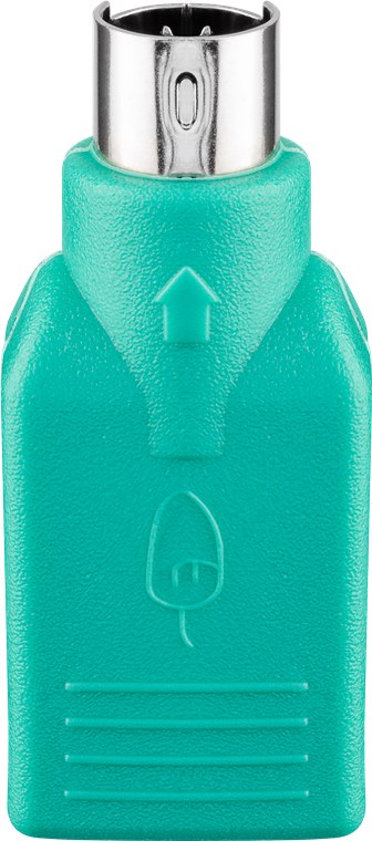 USB-Adapter - Farbversion Grün - USB-Buchse (Typ A) > Mini-DIN 6-Stecker (PS/2) USB-Adapter - Farbversion Grün - USB-Buchse (Typ A) > Mini-DIN 6-Stecker (PS/2)