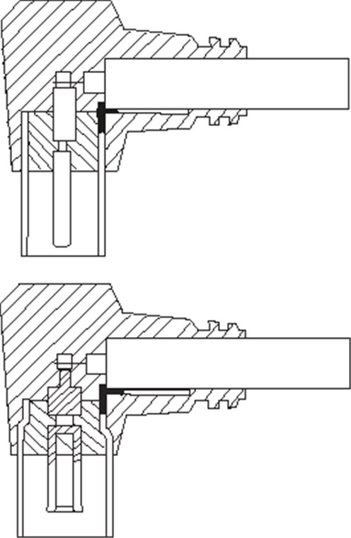 Gewinkeltes Antennenkabel - Kabellänge 2.5 m - Koax-Stecker 90° > Koax-Buchse 90°