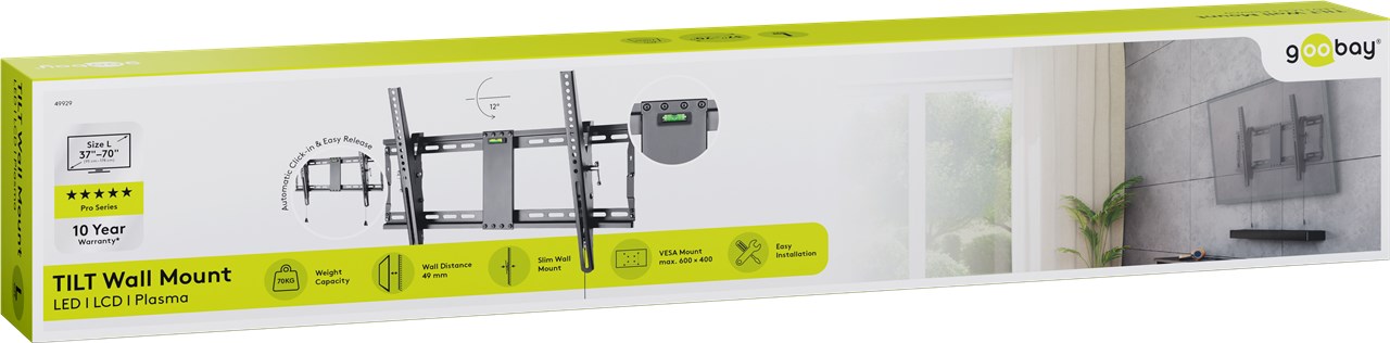 TV-Wandhalterung Pro TILT (L) - für Fernseher von 37" bis 70" (94-178 cm), neigbar bis 70kg TV-Wandhalterung Pro TILT (L) - für Fernseher von 37" bis 70" (94-178 cm), neigbar bis 70kg