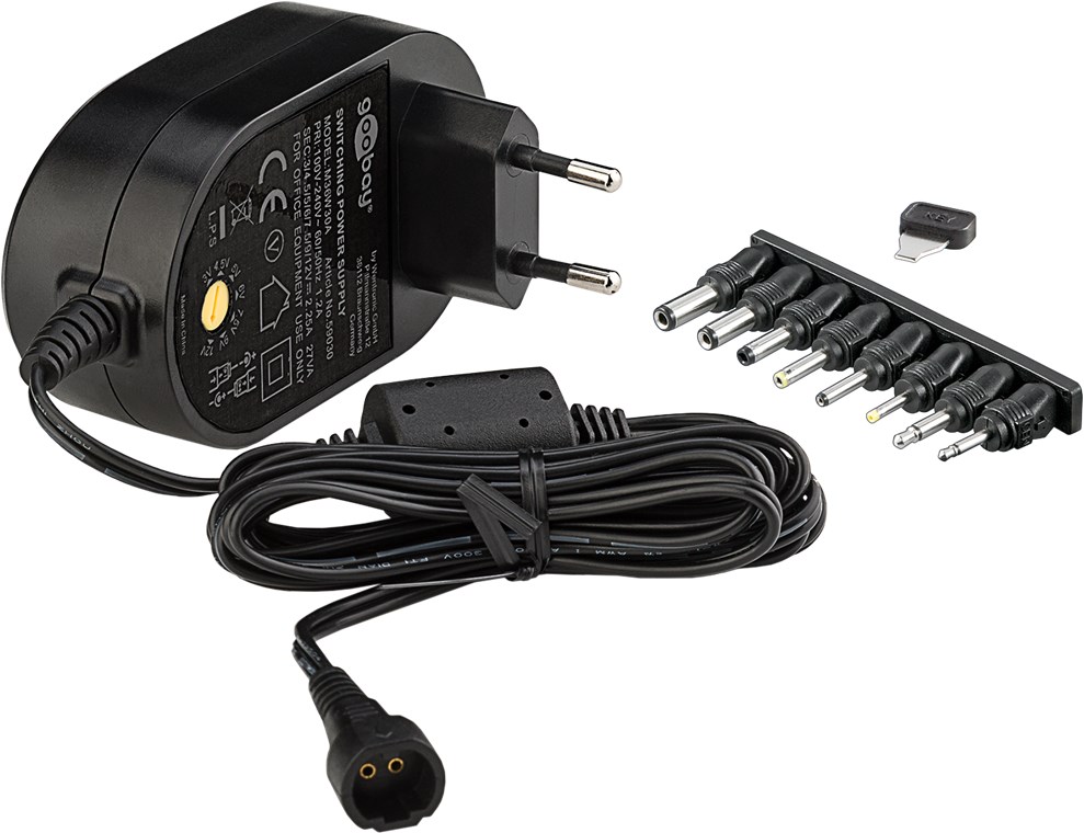 3 V - 12 V Universal-Netzteil - inkl. 8 DC-Adapter - max. 27 W und 2,25 A 3 V - 12 V Universal-Netzteil - inkl. 8 DC-Adapter - max. 27 W und 2,25 A