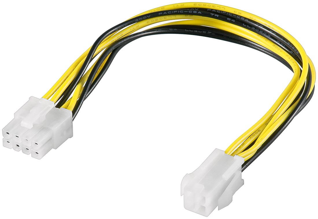 PC Stromkabel/Stromadapter ATX12 P4, 4 Pin zu 8 Pin - Kabellänge 0.2 m - PCIe-Buchse (8-Pin) > P4-Stecker