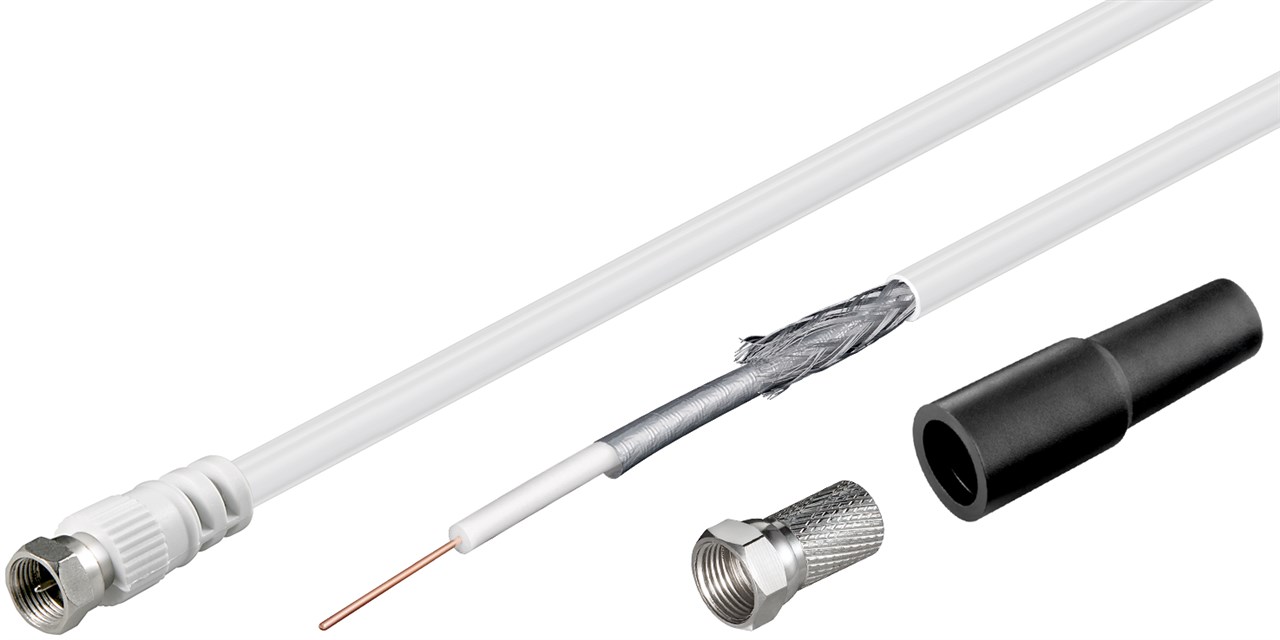 100 dB Koax-Antennenkabel Set - Kabellänge 10 m - 2x geschirmtes LNB-Anschlusskabel mit F-Steckern