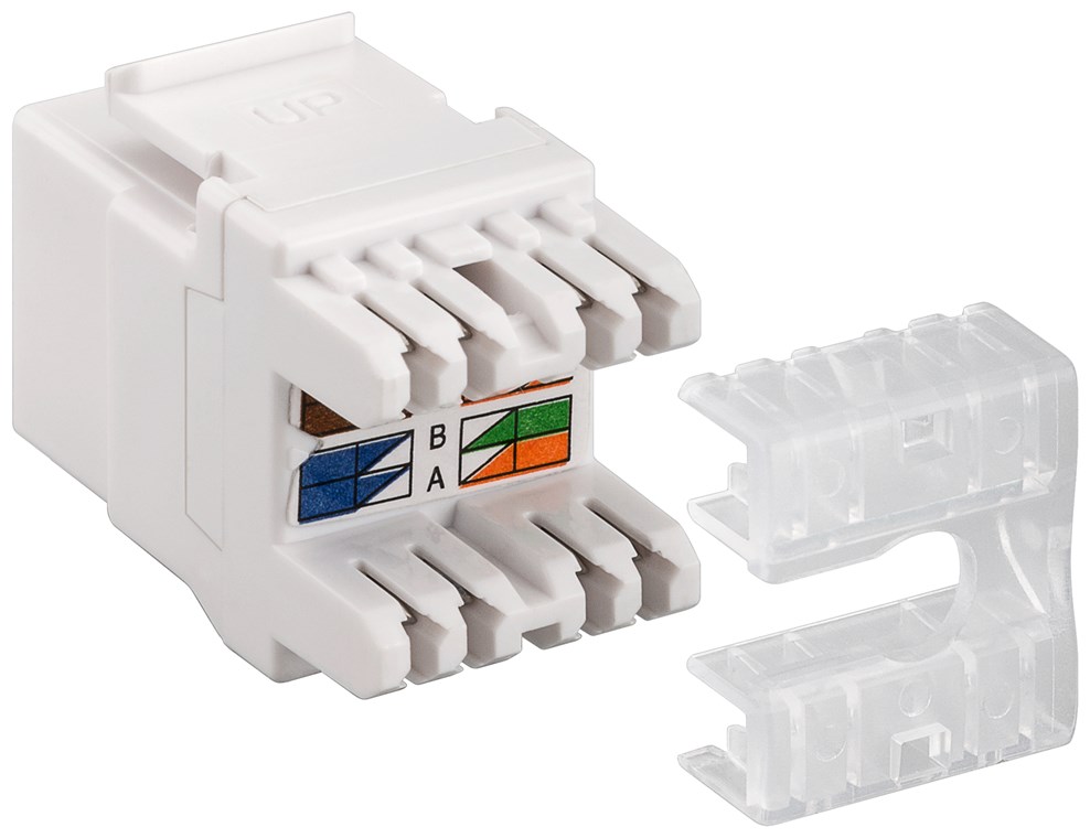 Keystone Modul RJ45 CAT 6, UTP - 16,7 mm breit, Klemmleiste für werkzeugfreie LSA-Montage, Snap-In-System