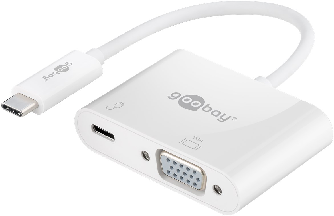 USB-C™-Adapter VGA, PD, weiß - erweitert ein USB-C™ Gerät um einen VGA-Anschluss