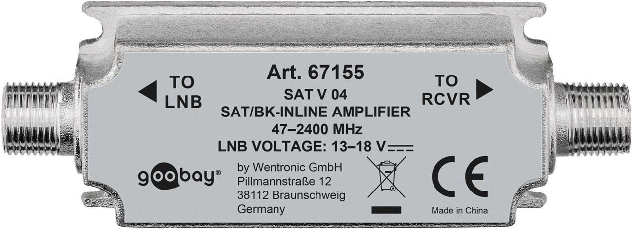 SAT/BK-Antennenverstärker 47 MHz - 2400 MHz SAT/BK-Antennenverstärker 47 MHz - 2400 MHz - Verbrauchseinheit - Strecken-Nahverstärker zur Anhebung von Signalen