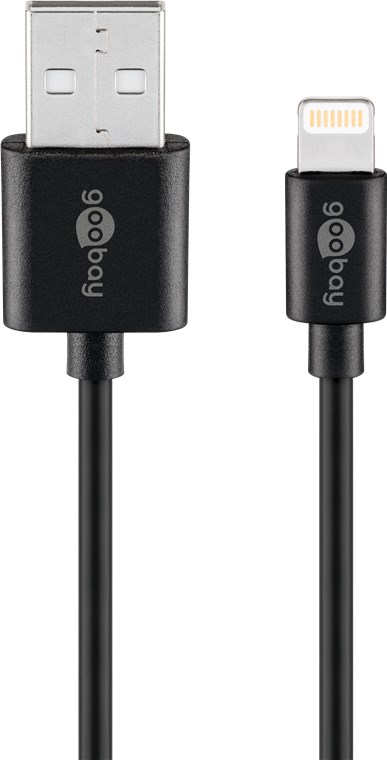 Lightning USB Lade- und Synchronisationskabel Apple Lightning Dual Ladeset 2,4 A - Netzteil mit 2x USB-Buchse und Apple Lightning-Kabel 1m (Schwarz)