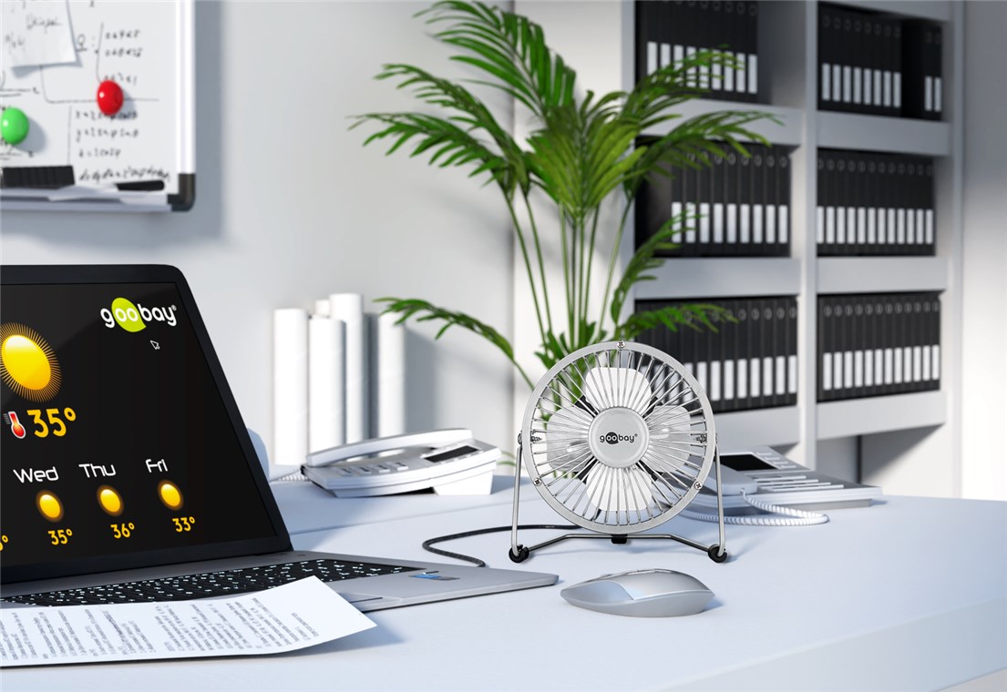 4 Zoll USB-Ventilator für den Schreibtisch - Farbversion Silber - Ø 13 cm 4 Zoll USB-Ventilator für den Schreibtisch - Farbversion Silber - Ø 13 cm