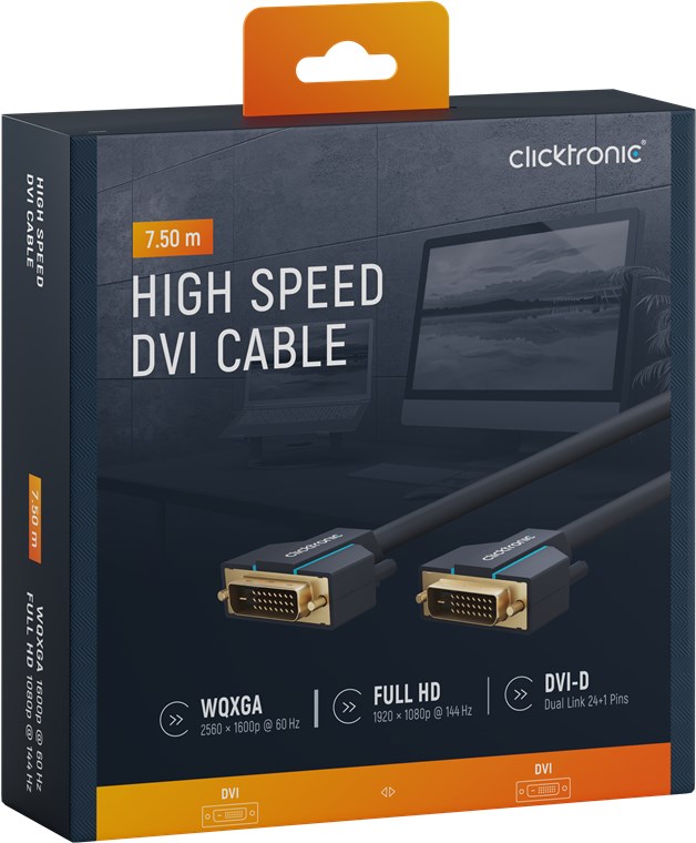 DVI-Kabel - Kabellänge 7.5 m - Premium-Kabel|1x DVI-D-Stecker Dual-Link (24+1) 1x DVI-D-Stecker Dual-Link (24+1)|7,5 m|WQXGA @ 60 Hz DVI-Kabel - Kabellänge 7.5 m - Premium-Kabel|1x DVI-D-Stecker Dual-Link (24+1) 1x DVI-D-Stecker Dual-Link (24+1)|7,5 m|WQXGA @ 60 Hz