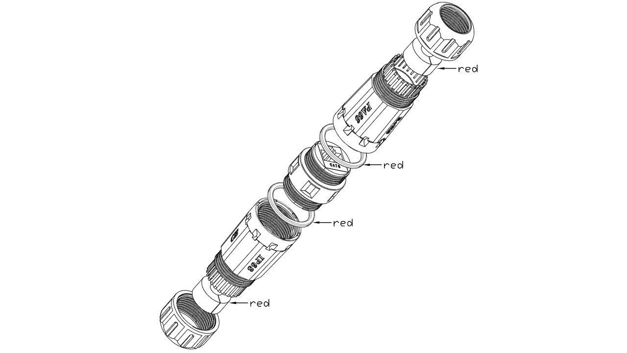 Outdoor (IP68) RJ45 Patchkabelkupplung/Netzwerkkabel Verbinder, CAT 6 - staub- und wasserdicht, 2x RJ45-Buchse (8P8C)