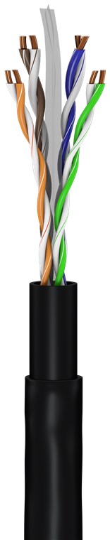 CAT 6 Outdoor-Patchkabel, U/UTP, Schwarz - Kabellänge 30 m - Kupferleiter (CU), 2-fach Außenmantel (PE) CAT 6 Outdoor-Patchkabel, U/UTP, Schwarz - Kabellänge 30 m - Kupferleiter (CU), 2-fach Außenmantel (PE)