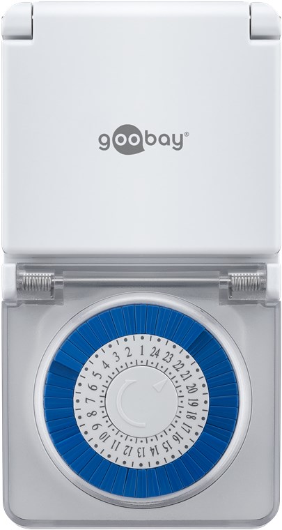 Analoge Zeitschaltuhr IP44 - leicht zu bedienende, mechanische Zeitschaltuhr für die Steckdose Analoge Zeitschaltuhr IP44 - leicht zu bedienende, mechanische Zeitschaltuhr für die Steckdose