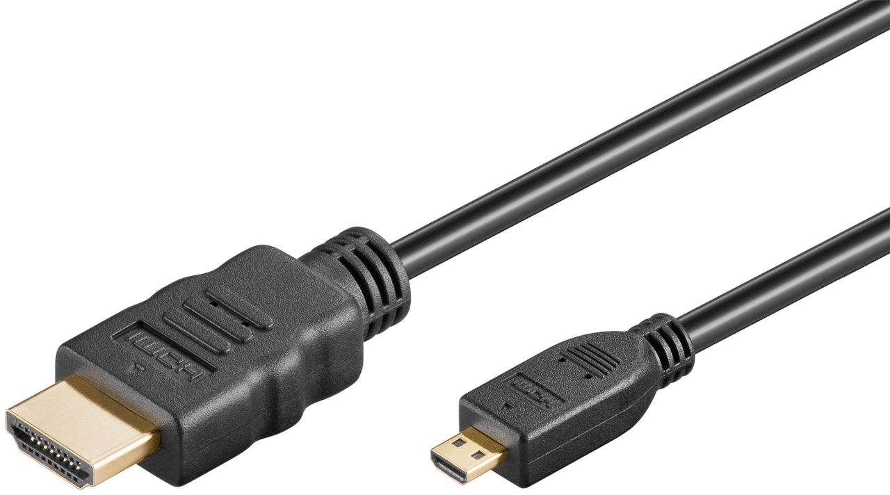 High-Speed-HDMI™-Kabel mit Ethernet (Micro, 4K @ 60 Hz) - Kabellänge 0.5 m - HDMI™-Stecker (Typ A) > HDMI™ Micro-Stecker (Typ D)