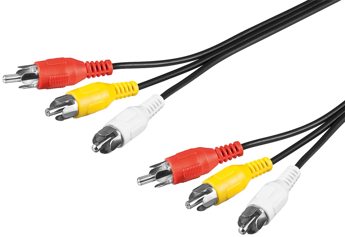 Composite Audio Video Verbindungskabel, 3x Cinch - Kabellänge 1.5 m - 3x Cinch-Stecker > 3x Cinch-Stecker