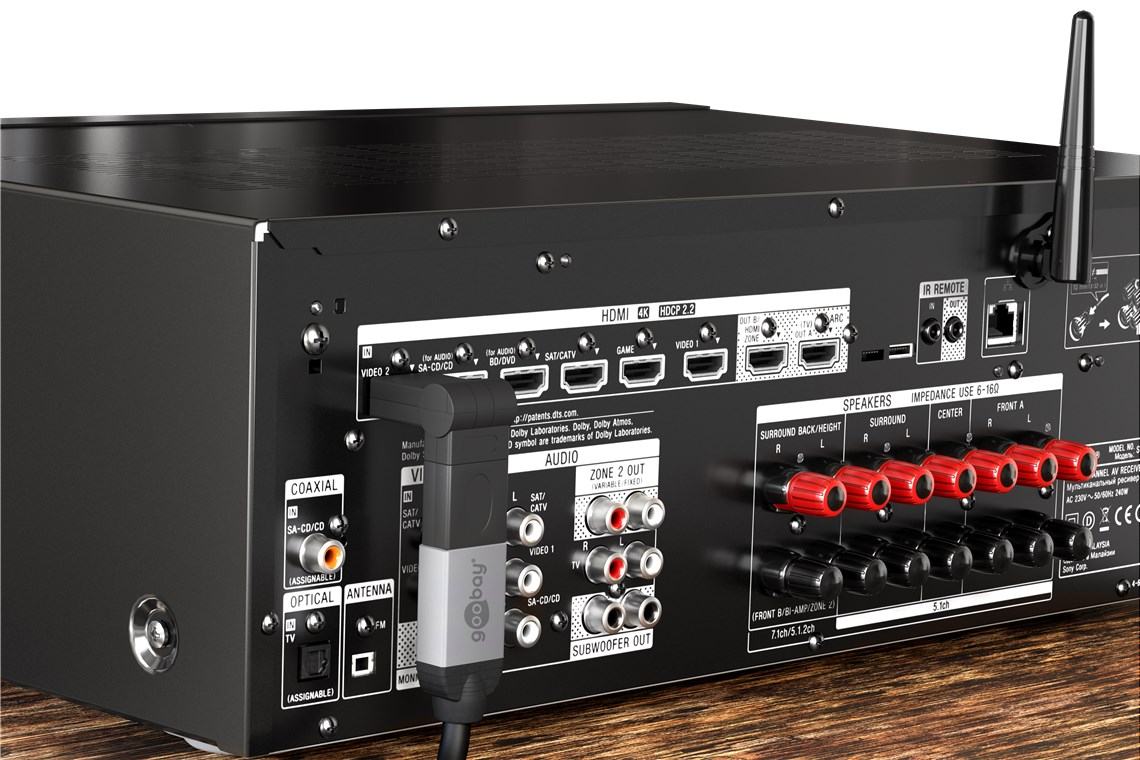 HDMI™ Adapter 180°, vergoldet - Verbrauchseinheit 1 Stk. im Plastikbeutel - HDMI™-Buchse (Typ A) > HDMI™-Stecker (Typ A) 180°; abwinkelbar HDMI™ Adapter 180°, vergoldet - Verbrauchseinheit 1 Stk. im Plastikbeutel - HDMI™-Buchse (Typ A) > HDMI™-Stecker (Typ A) 180°; abwinkelbar