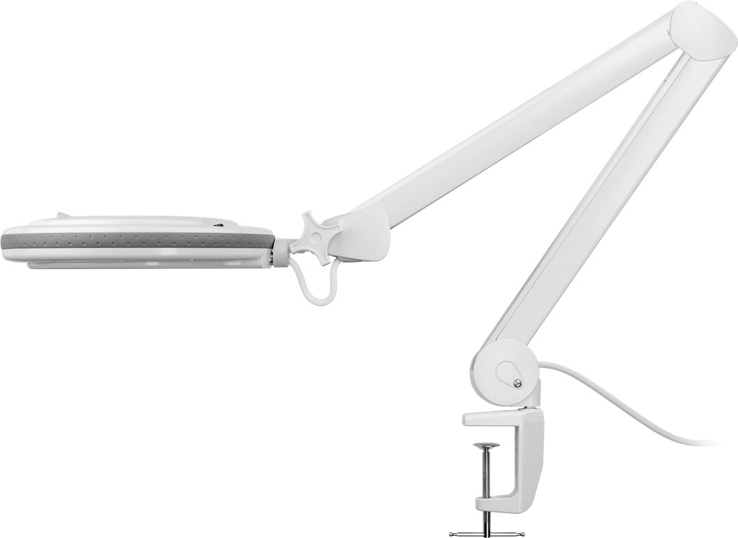 LED Klemm-Lupenleuchte 8,5 W - 127 mm Kristall-Glaslinse, 1,75-fache Vergrößerung, 3 Dioptrien, 83-800 lm LED Klemm-Lupenleuchte 8,5 W - 127 mm Kristall-Glaslinse, 1,75-fache Vergrößerung, 3 Dioptrien, 83-800 lm
