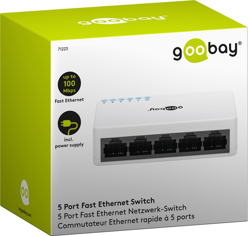 5 Port Fast Ethernet Netzwerk-Switch - 5x RJ45-Buchsen, Auto-Negotiation, 100 Mbit/s 5 Port Fast Ethernet Netzwerk-Switch - 5x RJ45-Buchsen, Auto-Negotiation, 100 Mbit/s