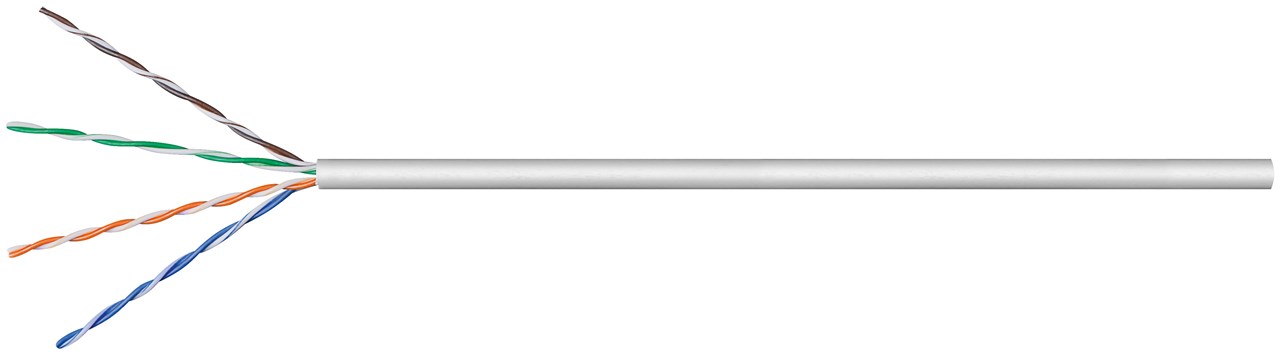 CAT 5e Netzwerkkabel, U/UTP, Grau - Kabellänge 100 m - Kupferleiter (CU), AWG 26/7 (stranded), PVC-Kabelmantel CAT 5e Netzwerkkabel, U/UTP, Grau - Kabellänge 100 m - Kupferleiter (CU), AWG 26/7 (stranded), PVC-Kabelmantel