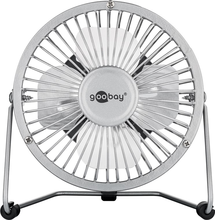 4 Zoll USB-Ventilator für den Schreibtisch - Farbversion Silber - Ø 13 cm