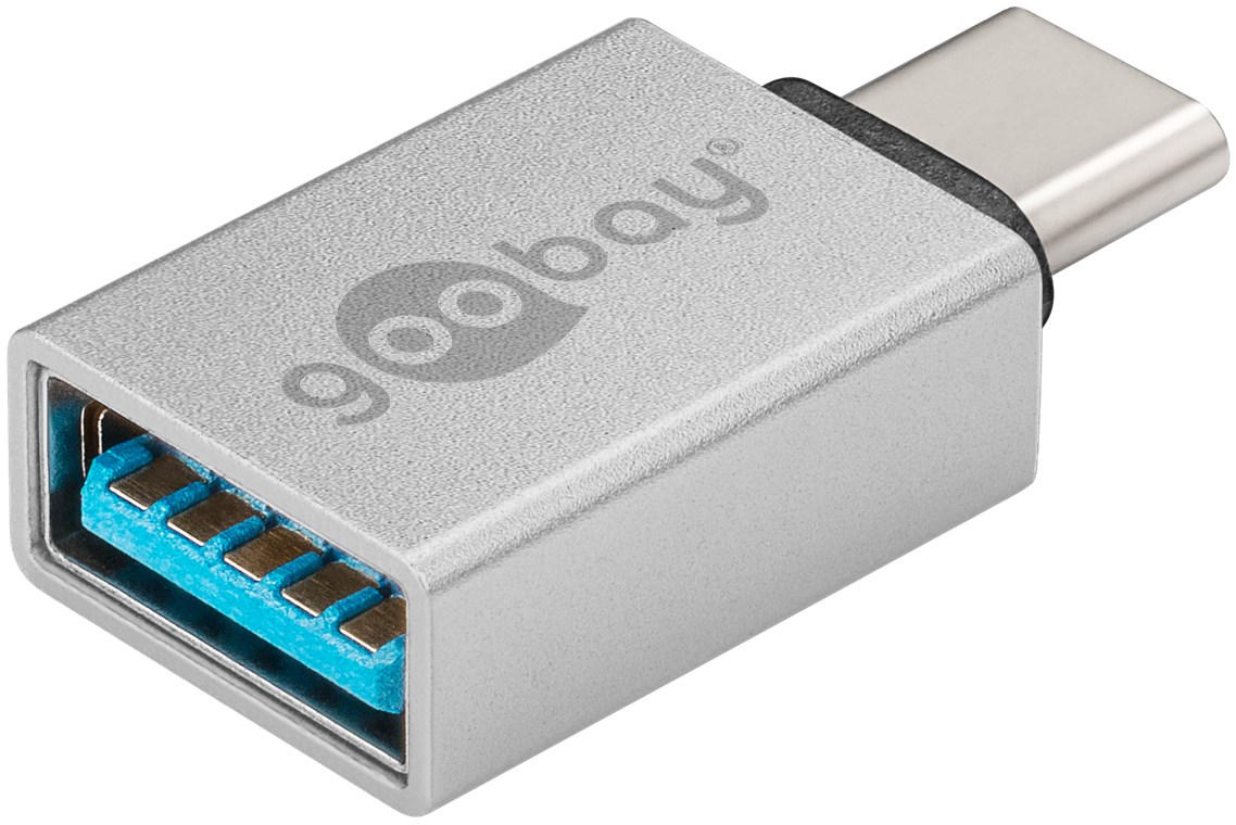 USB-C™/USB A OTG Super Speed Adapter für den Anschluss von Ladekabeln 3.0 silber - Farbversion Silber - USB-C™-Stecker > USB 3.0-Buchse (Typ A) USB-C™/USB A OTG Super Speed Adapter für den Anschluss von Ladekabeln 3.0 silber - Farbversion Silber - USB-C™-Stecker > USB 3.0-Buchse (Typ A)