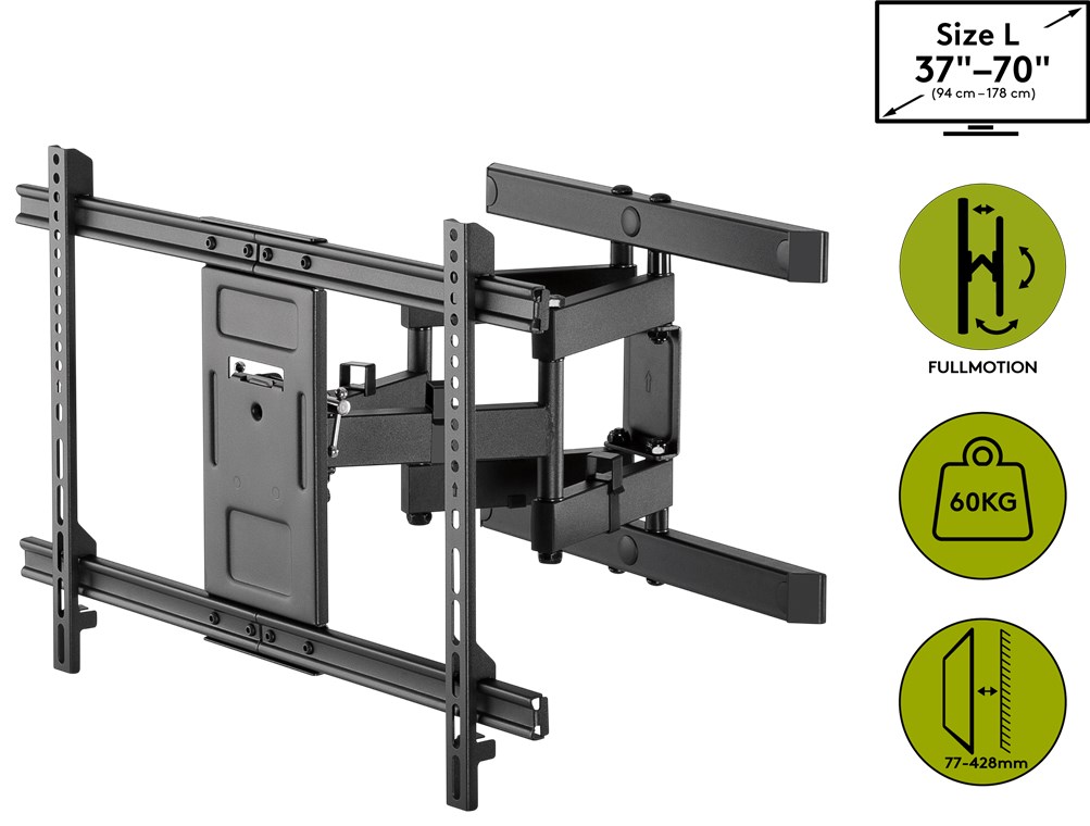 TV-Wandhalterung Pro FULLMOTION (L) - für Fernseher von 37" bis 70" (94-178 cm) , vollbeweglich (schwenkbar und neigbar) bis 60kg TV-Wandhalterung Pro FULLMOTION (L) - für Fernseher von 37" bis 70" (94-178 cm) , vollbeweglich (schwenkbar und neigbar) bis 60kg