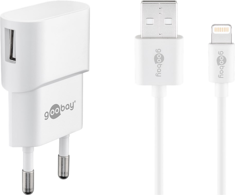 Apple Lightning Ladeset 1 A - Netzteil mit Apple Lightning Kabel 1m (weiß) Apple Lightning Ladeset 1 A - Netzteil mit Apple Lightning Kabel 1m (weiß)