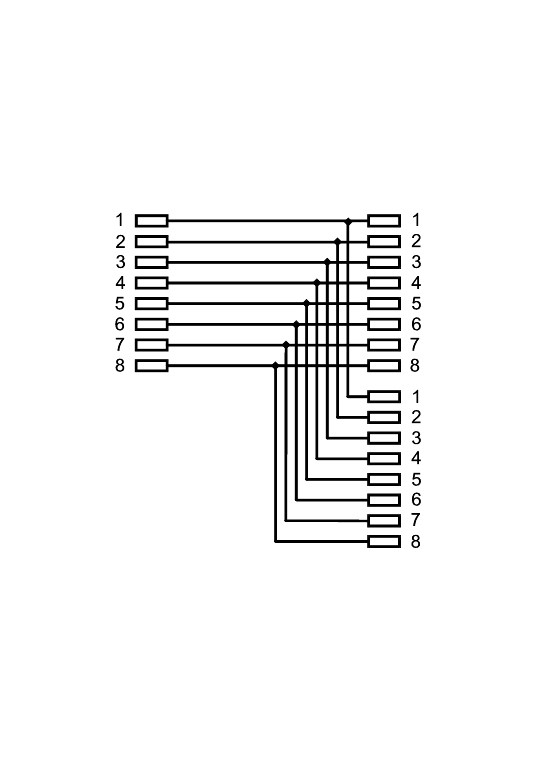 ISDN T-Adapter - Farbversion Weiß - RJ45-Stecker (8P8C) > 2x RJ45-Buchse (8P8C) ISDN T-Adapter - Farbversion Weiß - RJ45-Stecker (8P8C) > 2x RJ45-Buchse (8P8C)