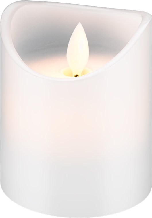 LED-Echtwachs-Kerze weiß, 7,5 x 10 cm LED-Echtwachs-Kerze weiß, 7,5 x 10 cm - wunderschöne und sichere Lichtlösung für viele Bereiche wie Haus und Loggia, Büros oder Schulen