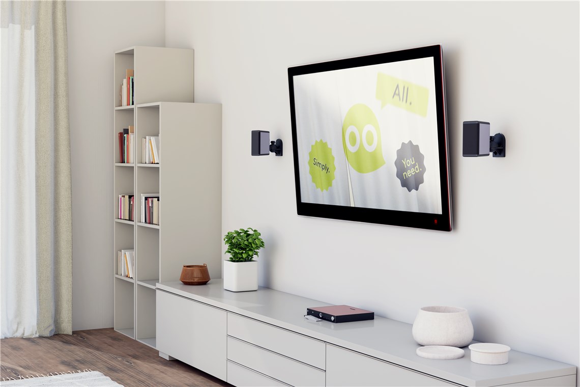 Lautsprecher Wandhalterung universal - Universal-Lautsprecherhalterung zur Wandmontage, (schwenk- und neigbar) für Lautsprecher bis max. 3,5kg, schwarz Lautsprecher Wandhalterung universal - Universal-Lautsprecherhalterung zur Wandmontage, (schwenk- und neigbar) für Lautsprecher bis max. 3,5kg, schwarz