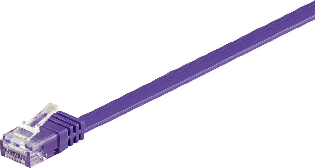 CAT 6 Flach-Patchkabel, U/UTP, Violett, 2 m - Kabellänge 2 m - Kupferleiter (CU) CAT 6 Flach-Patchkabel, U/UTP, Violett, 2 m - Kabellänge 2 m - Kupferleiter (CU)