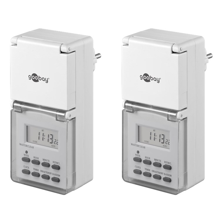 2er-Set, Digitale Zeitschaltuhr IP44 2er-Set, Digitale Zeitschaltuhr IP44 - Leicht zu bedienende, digitale Zeitschaltuhr