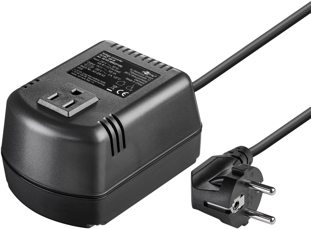 Spannungswandler AC/AC 100 W Spannungswandler AC/AC 100 W - wandelt 230 V AC in 110 V AC um