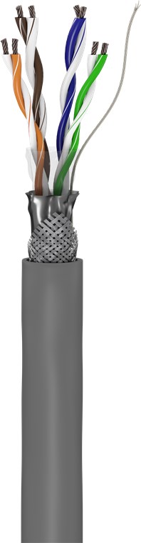 CAT 5e Netzwerkkabel, SF/UTP - Farbversion Grau - Kupferkaschierter Aluminiumleiter (CCA), AWG 26/7 (stranded), PVC-Kabelmantel CAT 5e Netzwerkkabel, SF/UTP - Farbversion Grau - Kupferkaschierter Aluminiumleiter (CCA), AWG 26/7 (stranded), PVC-Kabelmantel