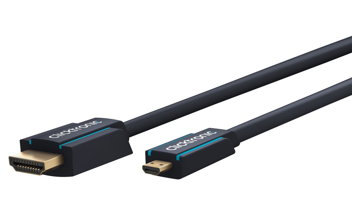 HDMI™-auf-Micro-HDMI™-Adapterkabel - Kabellänge 1 m - Premium-Kabel|1x HDMI™-Stecker 1x Micro-HDMI™-Stecker|1,0 m|UHD 4K @ 30 Hz