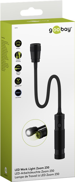 LED-Arbeitsleuchte Zoom 230 - mit 230 lm und kaltweißem Licht (8000 K), ideal für Arbeit, Freizeit und Pannenhilfe LED-Arbeitsleuchte Zoom 230 - mit 230 lm und kaltweißem Licht (8000 K), ideal für Arbeit, Freizeit und Pannenhilfe