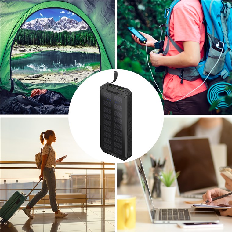 Outdoor Schnelllade-Powerbank mit Solar 20.000 mAh (USB-C™ PD, QC 3.0) - Robuste Allround-Stromversorgung für den Outdoor-Einsatz Outdoor Schnelllade-Powerbank mit Solar 20.000 mAh (USB-C™ PD, QC 3.0) - Robuste Allround-Stromversorgung für den Outdoor-Einsatz